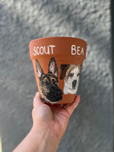 Load image into Gallery viewer, Hand Painted 5&quot; Pot with Personalized Pet Portrait - by Francesca
