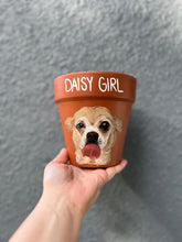 Load image into Gallery viewer, Hand Painted 5&quot; Pot with Personalized Pet Portrait - by Francesca
