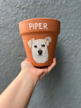 Load image into Gallery viewer, Hand Painted 5&quot; Pot with Personalized Pet Portrait - by Francesca
