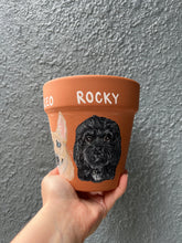 Load image into Gallery viewer, Hand Painted 5&quot; Pot with Personalized Pet Portrait - by Francesca
